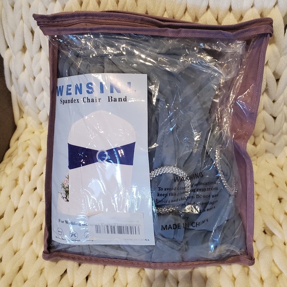 Dusty Blue Chair Sashes 50 piece - Picture 2 of 5